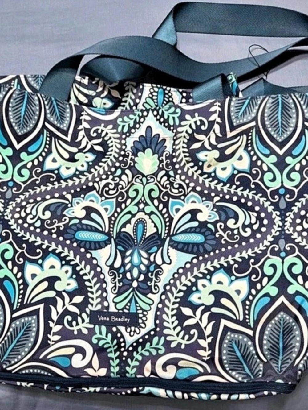 Vera Bradley Beach Tote Bag Blue Island Medallion Paisley